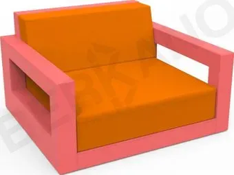 Berkano Quarter lounge с подушками 230_033_19_57 (красный/оранжевый)
