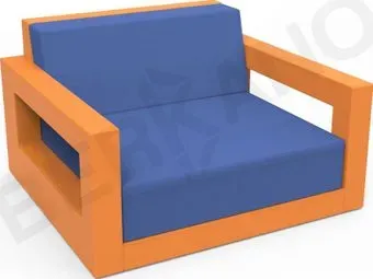 Berkano Quarter lounge с подушками 230_033_18_56 (оранжевый/темно-синий)
