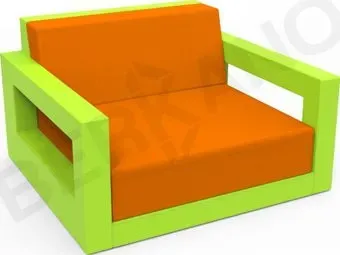 Berkano Quarter lounge с подушками 230_033_16_57 (зеленый/оранжевый)