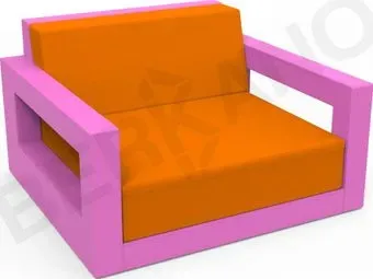 Berkano Quarter lounge с подушками 230_033_15_57 (фиолетовый/оранжевый)