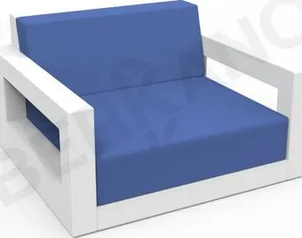 Berkano Quarter lounge с подушками 230_033_03_56 (белый/темно-синий)
