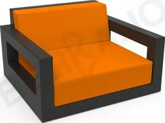 Berkano Quarter lounge с подушками 230_033_00_57 (черный/оранжевый)