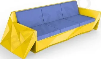 Berkano Quaro с подушками 250_008_43_56 (желтый/темно-синий)