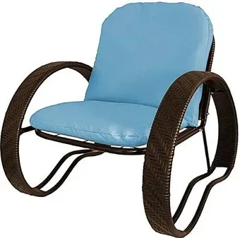 M-Group Фасоль 12370203 (коричневый ротанг/голубая подушка)