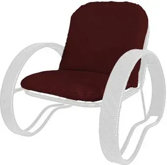 M-Group Фасоль 12370102 (белый ротанг/бордовая подушка)