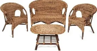 TetChair Mandalino (диван/2 кресла/стол со стеклом)