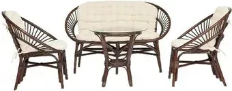 TetChair Turkey (диван/2 кресла/стол со стеклом, walnut)