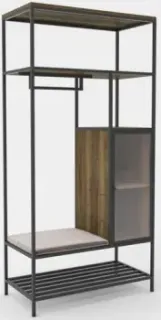 Hype Mebel Босс 120x200 (черный/дуб галифакс олово/велюр серый)