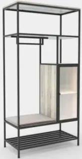 Hype Mebel Босс 120x200 (черный/древесина белая/велюр серый)