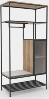 Hype Mebel Босс 100x200 (черный/дуб галифакс натуральный/велюр серый)