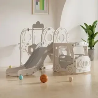 UNIX kids Bus с горкой и качелями Grey