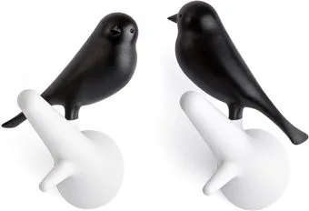 Qualy Sparrow QL10067-WH-BK (2 шт, белый/черный)