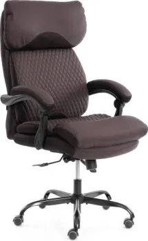 TetChair Chief metalBL кожзам/ткань (коричневый/коричневый стеганный)