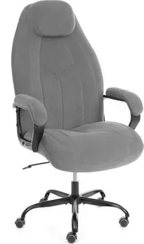 TetChair Boss metalBL (велюр, серый, 29)