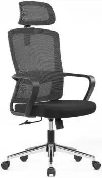 SitZone U-060A (сетка/ткань, черный, крестовина хром)