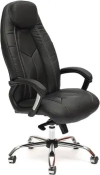TetChair Boss Lux (иск.кожа, кожзам черный/черный перфорированный 36-6/36-6/06)
