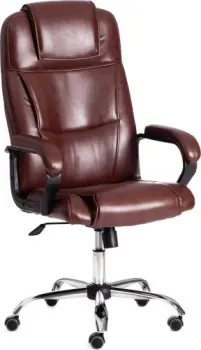 TetChair Bergamo (хром/экокожа коричневый)