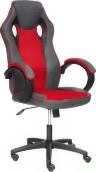 TetChair Racer Gt (кожзам/ткань, металлик/красный)