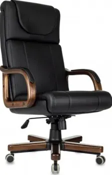 Бюрократ T-9933Walnut (черный, экокожа)
