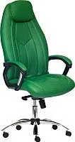 TetChair Boss Люкс экокожа (хром/зеленый)
