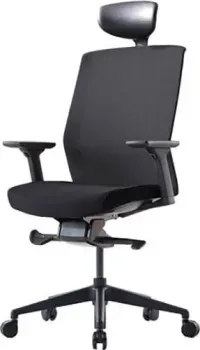 Bestuhl J1 Black Pl с подголовником и подлокотником (черная сетка/черная ткань)