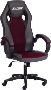 TetChair Racer (иск.кожа/ткань, металлик/бордовый)