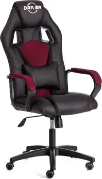 TetChair Driver (иск.кожа/ткань, черный/бордовый)