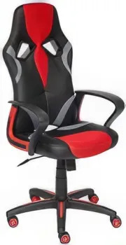 TetChair Runner (иск. кожа/ткань, черный/красный)