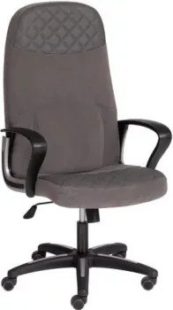 TetChair Advance (флок/кож/зам, серый/металлик)