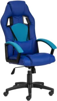 TetChair Driver (экокожа/ткань, синий/голубой)