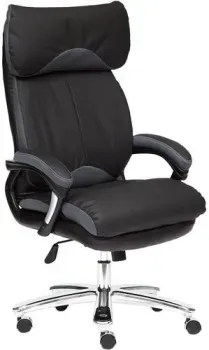 TetChair Гранд, кожа+кож.зам/ткань (черный)