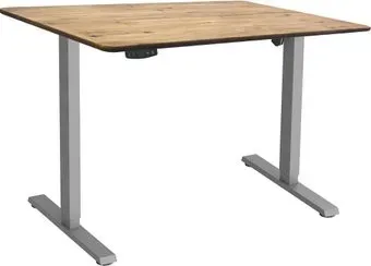 ErgoSmart Wooden Electric Desk Slim 1200х600х27 мм (прямой край, дуб натуральный/серый)
