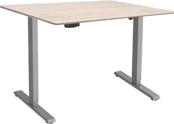 ErgoSmart Wooden Electric Desk Slim 1300х750х27 мм (скошенный край, дуб беленый/серый)
