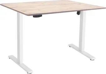 ErgoSmart Wooden Electric Desk Slim 1200х600х27мм (прямой край, дуб беленый/белый)