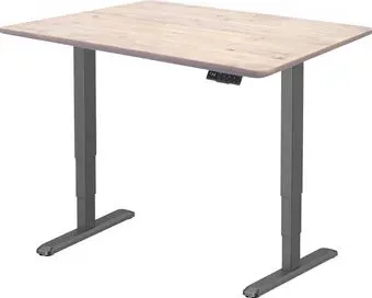 ErgoSmart Wooden Unique Ergo Desk 1200х600х27 мм (прямой край, дуб беленый/черный)
