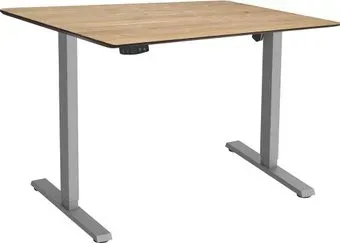 ErgoSmart Wooden Electric Desk Slim 1300х750х27 мм (скошенный край, дуб натуральный/серый)