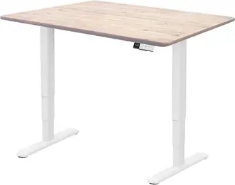 ErgoSmart Wooden Unique Ergo Desk 1300х750х27 мм (прямой край, дуб беленый/белый)