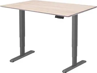 ErgoSmart Wooden Unique Ergo Desk 1300х750х27 мм (скошенный край, дуб беленый/черный)