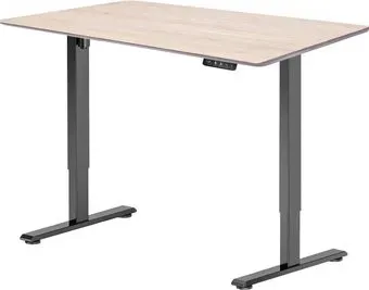 ErgoSmart Wooden Electric Desk Prime 1300х750х27 мм (скошенный край, дуб беленый/черный)
