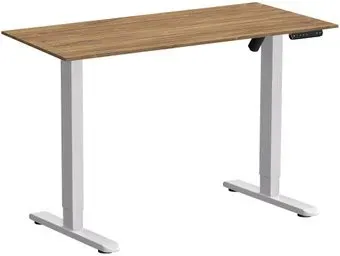 WellDesk Basic 1300x675х18 с электроприводом (белый/дуб канзас коричневый)