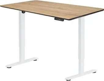 ErgoSmart Wooden Electric Desk Prime 1300х750х27 мм (скошенный край, дуб натуральный/белый)
