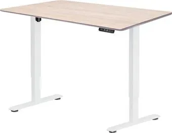 ErgoSmart Wooden Electric Desk Prime 1300х750х27 мм (скошенный край, дуб беленый/белый)