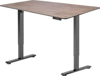 ErgoSmart Wooden Electric Desk Prime 1300х750х27 мм (скошенный край, дуб мореный/черный)