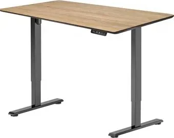 ErgoSmart Wooden Electric Desk Prime 1300х750х27 мм (скошенный край, дуб натуральный/черный)