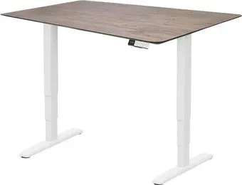 ErgoSmart Wooden Unique Ergo Desk 1300х750х27 мм (скошенный край, дуб мореный/белый)