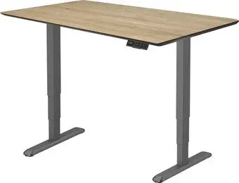ErgoSmart Wooden Unique Ergo Desk 1300х750х27 мм (скошенный край, дуб натуральный/черный)