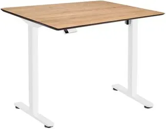 ErgoSmart Wooden Electric Desk Slim 1300х750х27 мм (скошенный край, дуб натуральный/белый)