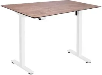 ErgoSmart Wooden Electric Desk Slim 1300х750х27 мм (скошенный край, дуб мореный/белый)