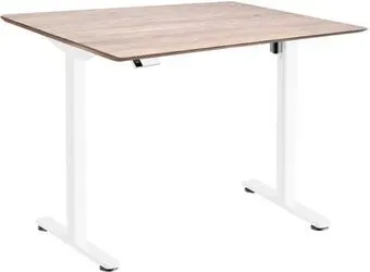 ErgoSmart Wooden Electric Desk Slim 1300х750х27 мм (скошенный край, дуб беленый/белый)