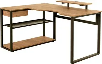 Millwood Каир Угловой 160x120х93.05 (дуб золотой Craft/металл черный)